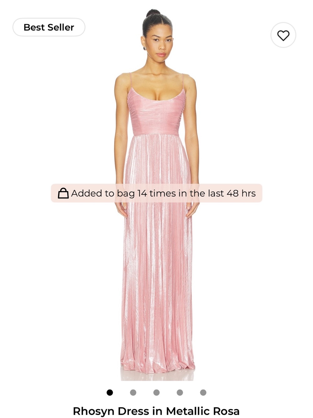 Rhosyn Metallic Rosa Maxi Dress - Retrofete Pink medium
